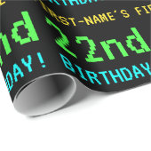 Fun /Retro Video Game Kijk 22e verjaardag Cadeaupapier (Rol Hoek)