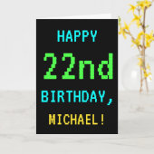 Fun /Retro Video Game Kijk 22e verjaardag Kaart (Gele Bloem)