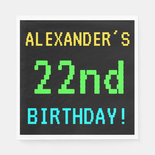Fun /Retro Video Game Kijk 22e verjaardag Servet (Voorkant)