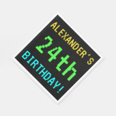 Fun /Retro Video Game Kijk 24e verjaardag Servet (Hoek)