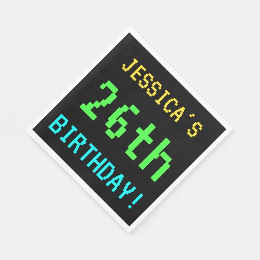 Fun /Retro Video Game Kijk 26th Birthday Servet (Hoek)