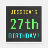 Fun /Retro Video Game Kijk 27th Birthday Servet (Voorkant)