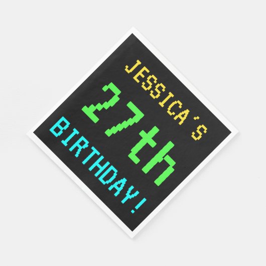 Fun /Retro Video Game Kijk 27th Birthday Servet (Hoek)