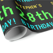Fun /Retro Video Game Kijk 28th Birthday Cadeaupapier (Rol Hoek)