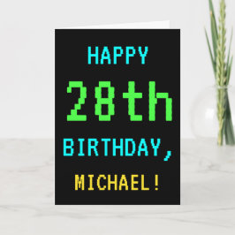 Fun /Retro Video Game Kijk 28th Birthday Kaart