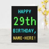 Fun /Retro Video Game Kijk 29th Birthday Kaart (Gele Bloem)