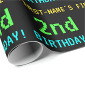 Fun /Retro Video Game Kijk 2e verjaardag Cadeaupapier (Rol Hoek)