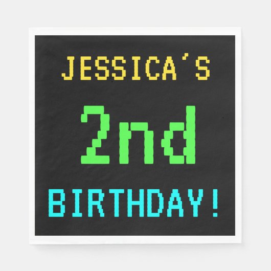 Fun /Retro Video Game Kijk 2e verjaardag Servetten (Voorkant)