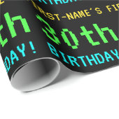 Fun /Retro Video Game Kijk 30e verjaardag Cadeaupapier (Rol Hoek)