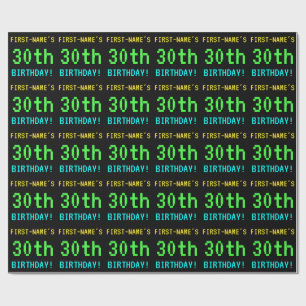 Fun /Retro Video Game Kijk 30th Birthday Cadeaupapier