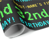 Fun /Retro Video Game Kijk 32e verjaardag Cadeaupapier (Rol Hoek)