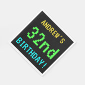 Fun /Retro Video Game Kijk 32e verjaardag Servet (Hoek)