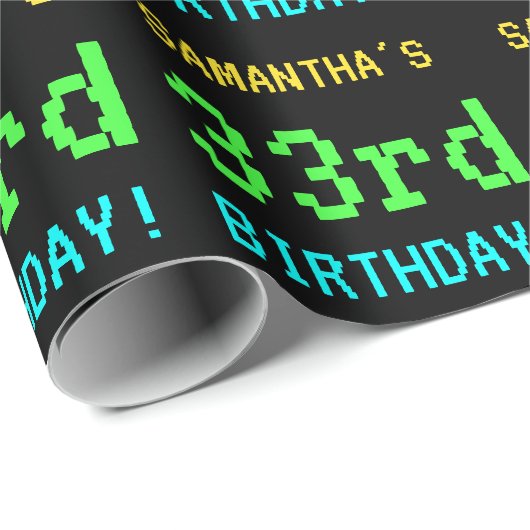 Fun /Retro Video Game Kijk 33rd Birthday Cadeaupapier (Rol Hoek)