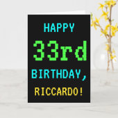 Fun /Retro Video Game Kijk 33rd Birthday Kaart (Gele Bloem)