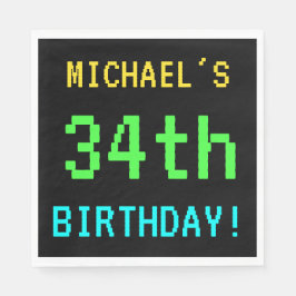 Fun /Retro Video Game Kijk 34e verjaardag Servet