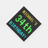 Fun /Retro Video Game Kijk 34e verjaardag Servet (Hoek)