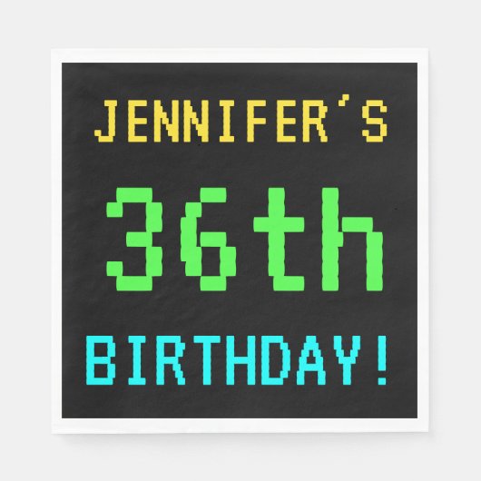 Fun /Retro Video Game Kijk 36e verjaardag Servet (Voorkant)
