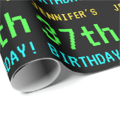 Fun /Retro Video Game Kijk 37th Birthday Cadeaupapier (Rol Hoek)