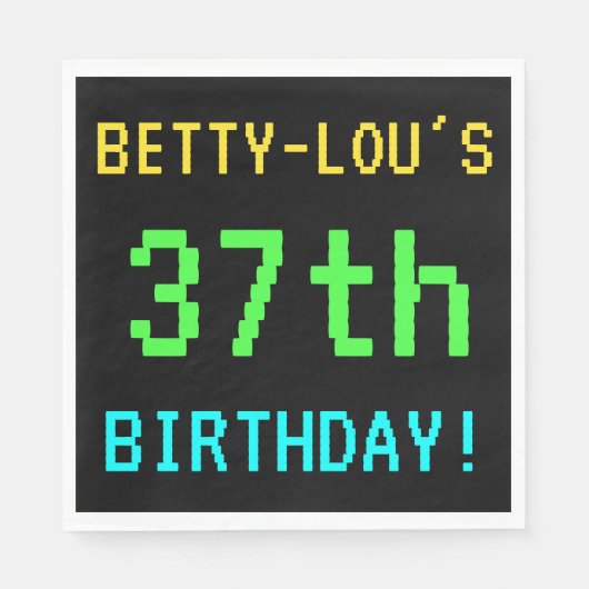 Fun /Retro Video Game Kijk 37th Birthday Servet (Voorkant)