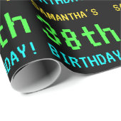 Fun /Retro Video Game Kijk 38e verjaardag Cadeaupapier (Rol Hoek)