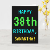 Fun /Retro Video Game Kijk 38e verjaardag Kaart (Gele Bloem)