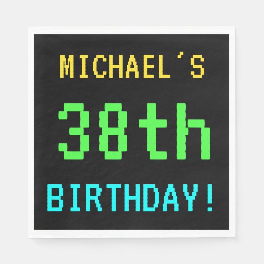 Fun /Retro Video Game Kijk 38e verjaardag Servet (Voorkant)
