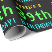 Fun /Retro Video Game Kijk 39th Birthday Cadeaupapier (Rol Hoek)