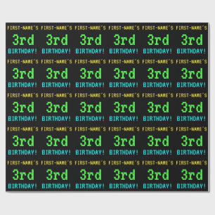 Fun /Retro Video Game Kijk 3rd Birthday Cadeaupapier