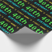 Fun /Retro Video Game Kijk 40th Birthday Cadeaupapier (Hoek)