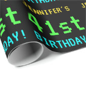 Fun /Retro Video Game Kijk 41e verjaardag Cadeaupapier (Rol Hoek)