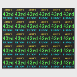 Fun /Retro Video Game Kijk 43rd Birthday Cadeaupapier