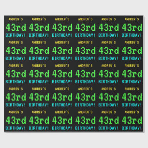 Fun /Retro Video Game Kijk 43rd Birthday Cadeaupapier