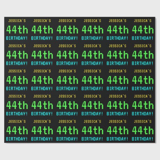 Fun /Retro Video Game Kijk 44th Birthday Cadeaupapier (Vlak)