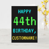 Fun /Retro Video Game Kijk 44th Birthday Kaart (Gele Bloem)