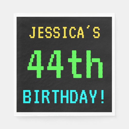 Fun /Retro Video Game Kijk 44th Birthday Servet (Voorkant)