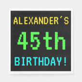 Fun /Retro Video Game Kijk 45e verjaardag Servet (Voorkant)