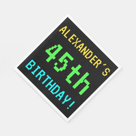 Fun /Retro Video Game Kijk 45e verjaardag Servet (Hoek)