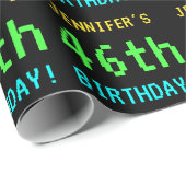 Fun /Retro Video Game Kijk 46th Birthday Cadeaupapier (Rol Hoek)