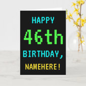 Fun /Retro Video Game Kijk 46th Birthday Kaart (Gele Bloem)