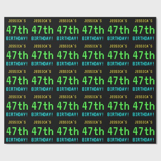 Fun /Retro Video Game Kijk 47e verjaardag Cadeaupapier (Vlak)