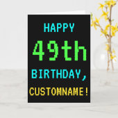 Fun /Retro Video Game Kijk 49th Birthday Kaart (Gele Bloem)