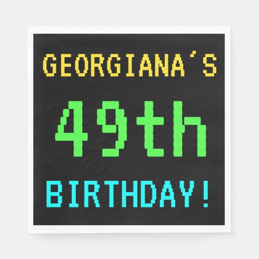 Fun /Retro Video Game Kijk 49th Birthday Servet (Voorkant)