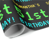 Fun /Retro Video Game Kijk 51e verjaardag Cadeaupapier (Rol Hoek)