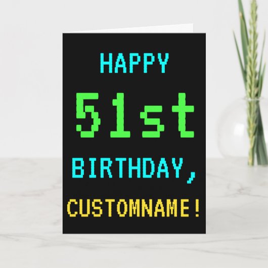 Fun /Retro Video Game Kijk 51e verjaardag Kaart (Voorkant)