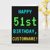 Fun /Retro Video Game Kijk 51e verjaardag Kaart (Gele Bloem)