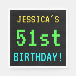 Fun /Retro Video Game Kijk 51st Birthday Servet