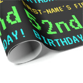 Fun /Retro Video Game Kijk 52e verjaardag Cadeaupapier (Rol Hoek)