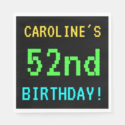 Fun /Retro Video Game Kijk 52e verjaardag Servet (Voorkant)