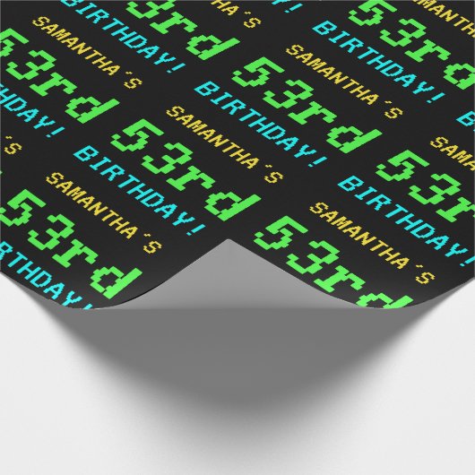 Fun /Retro Video Game Kijk 53rd Birthday Cadeaupapier (Hoek)