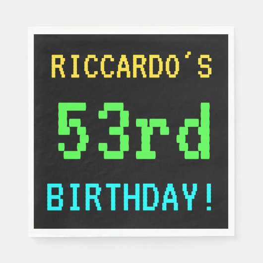 Fun /Retro Video Game Kijk 53rd Birthday Servet (Voorkant)